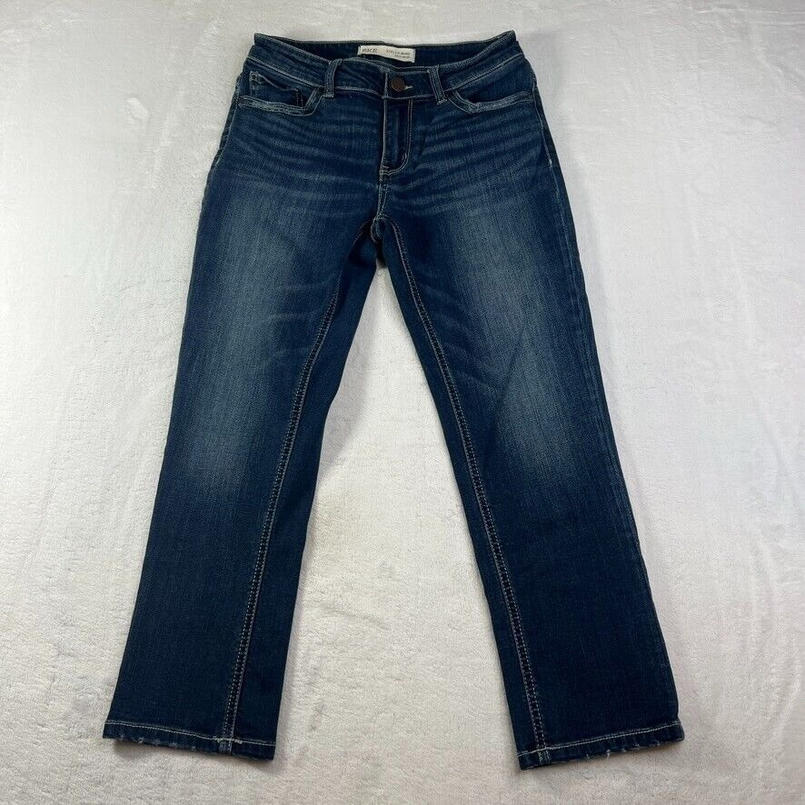 Bke Stella Women's Tailored Jeans 27x24 Ankle Blue Denim Mid Rise Slim Fit
